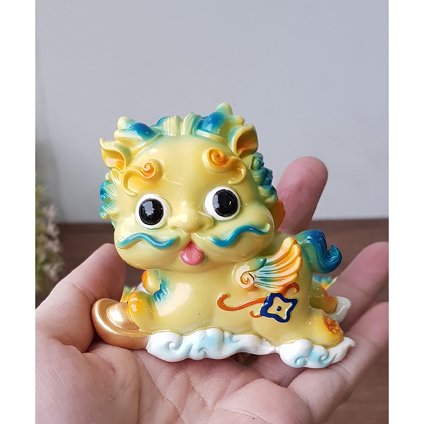 Bộ 02 tượng Kỳ Lân size lớn màu vàng